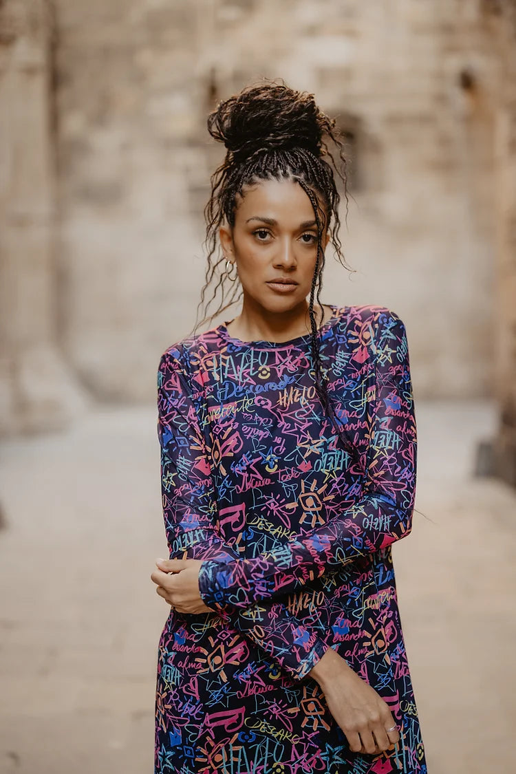 VESTIDO TUL MIDI "ES DE COLORES"