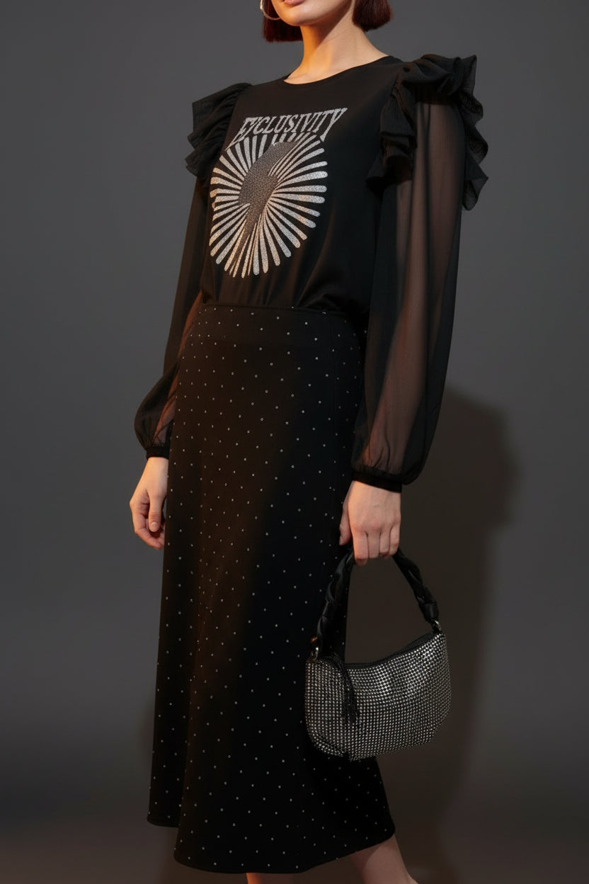 Rhinestone Pencil Skirt