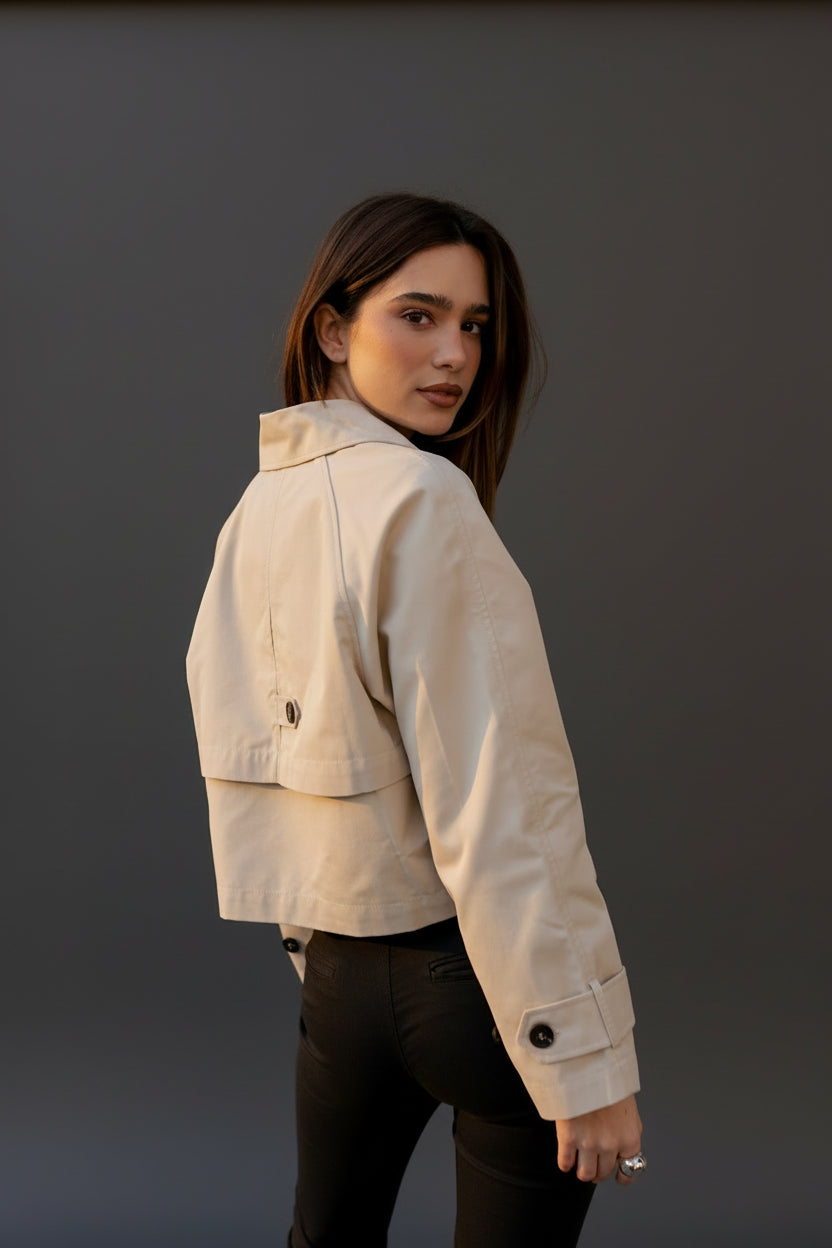 CROP TRENCH COAT