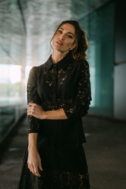 CAMISA ENCAJE NEGRO