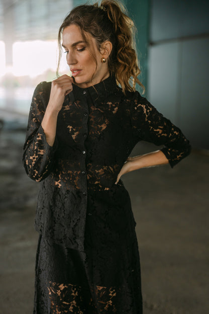 CAMISA ENCAJE NEGRO