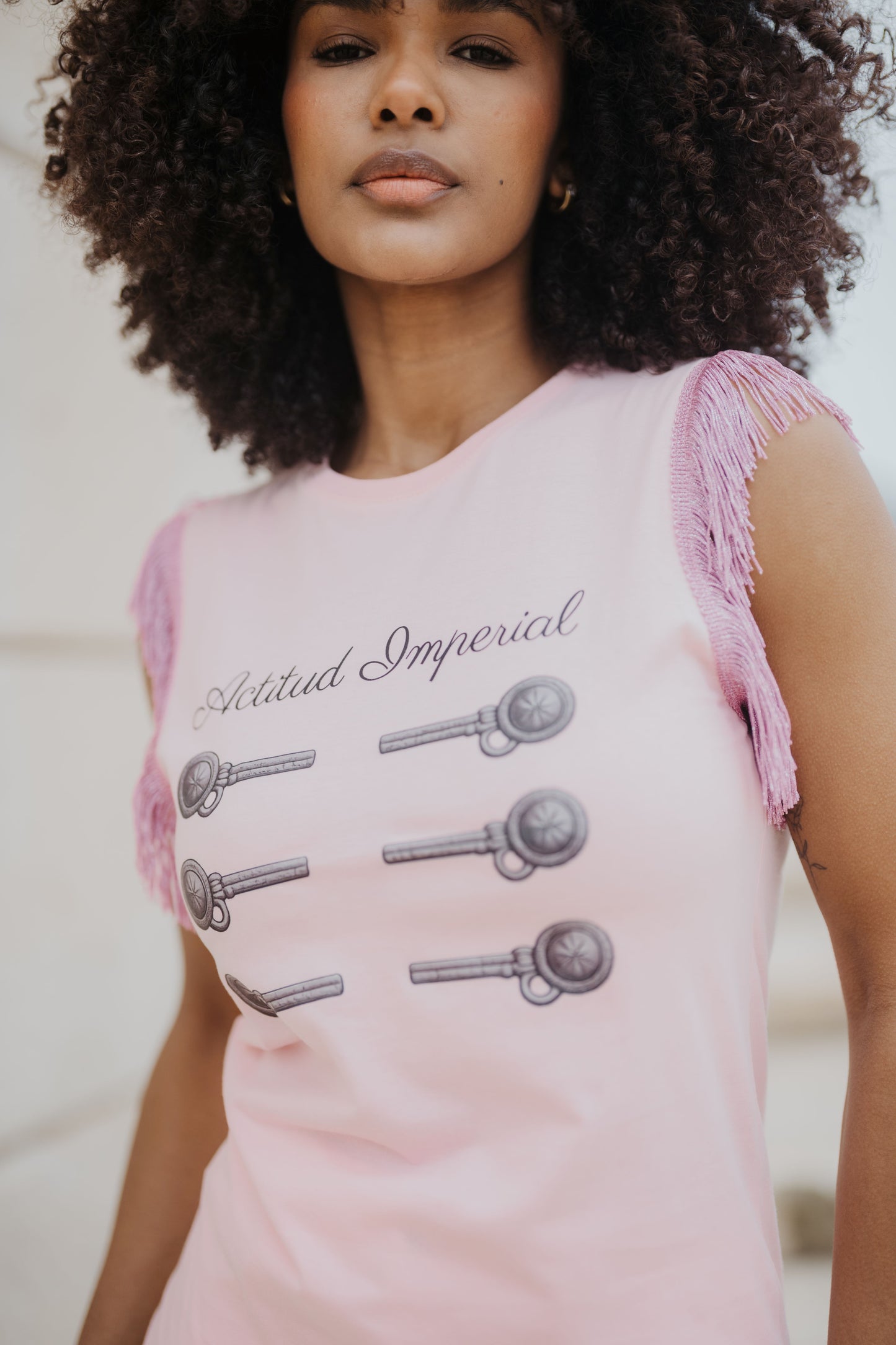 CAMISETA IMPERIAL FRINGE ROSA