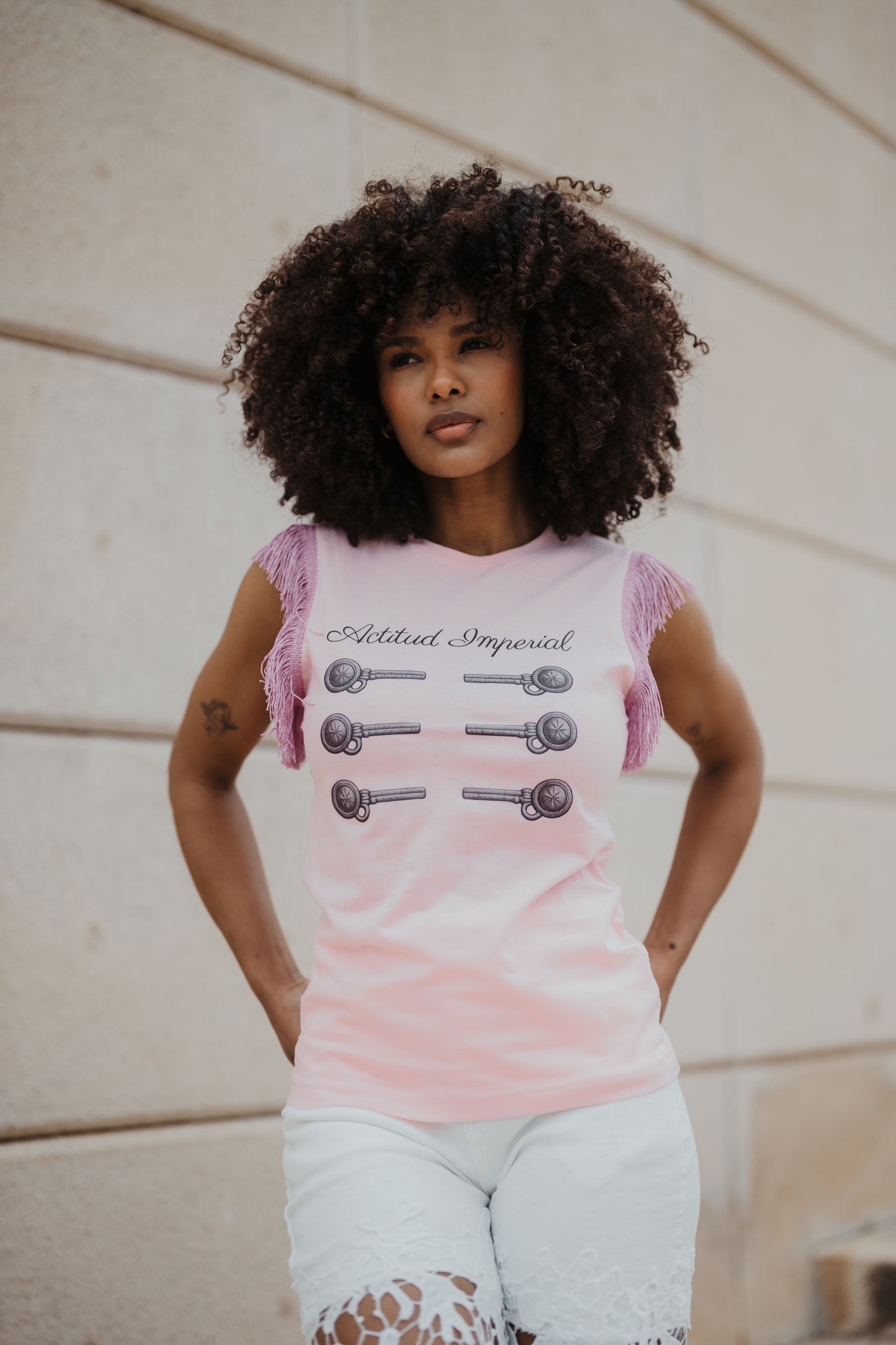 CAMISETA IMPERIAL FRINGE ROSA