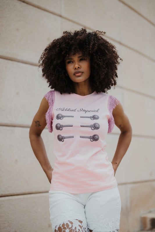 CAMISETA IMPERIAL FRINGE ROSA