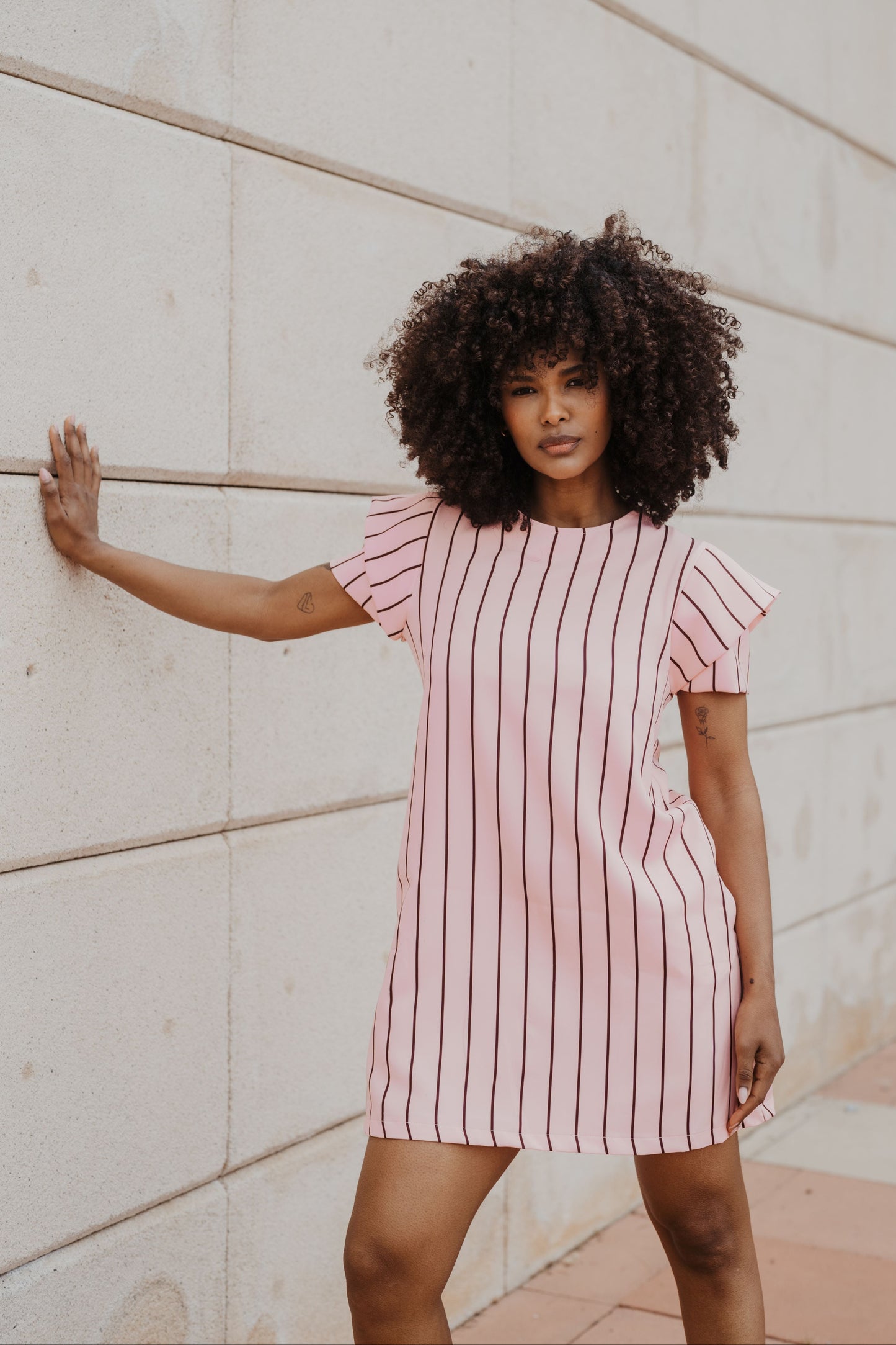 VESTIDO SOHO RAYAS CHOCO