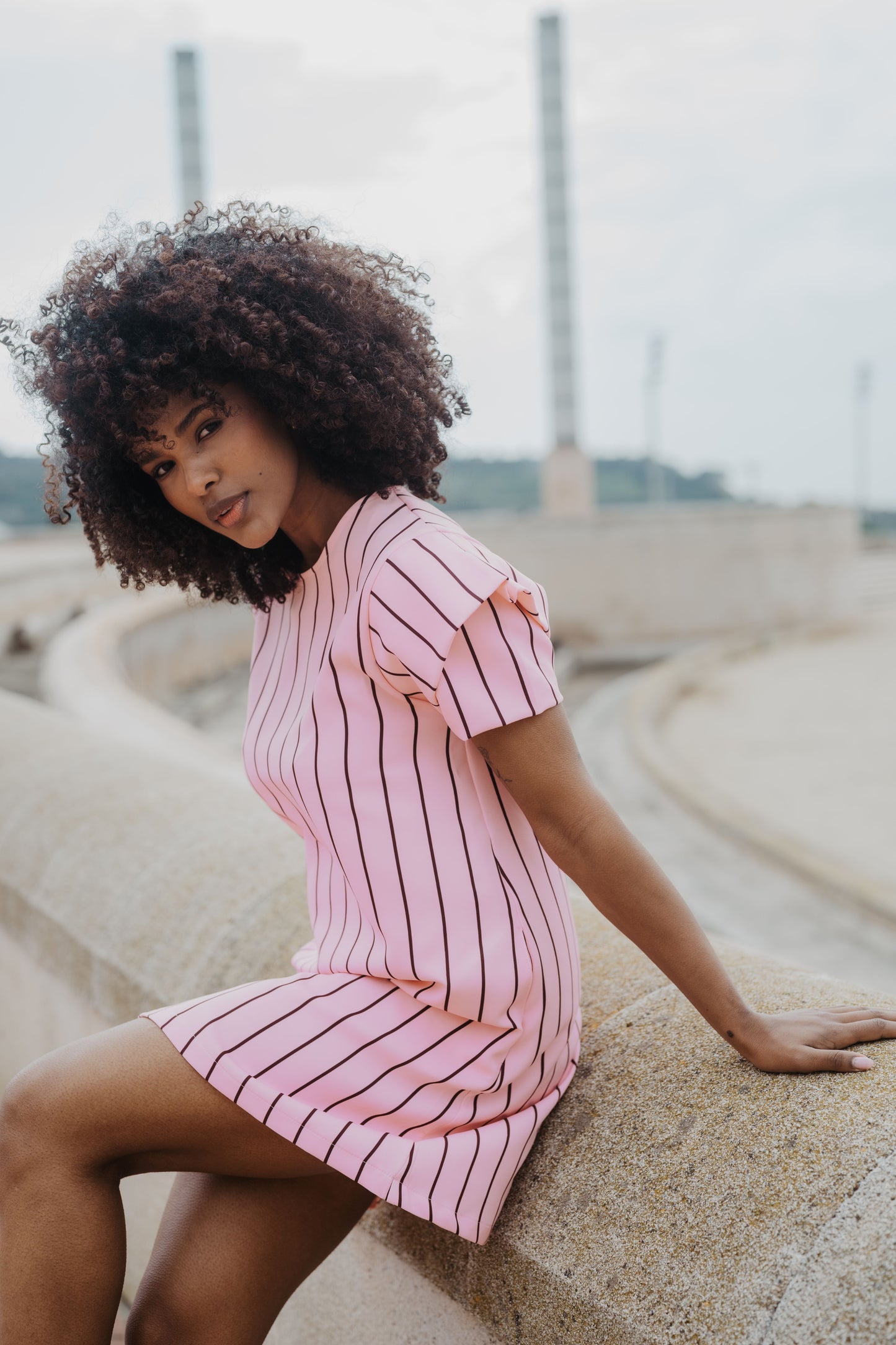 VESTIDO SOHO RAYAS CHOCO