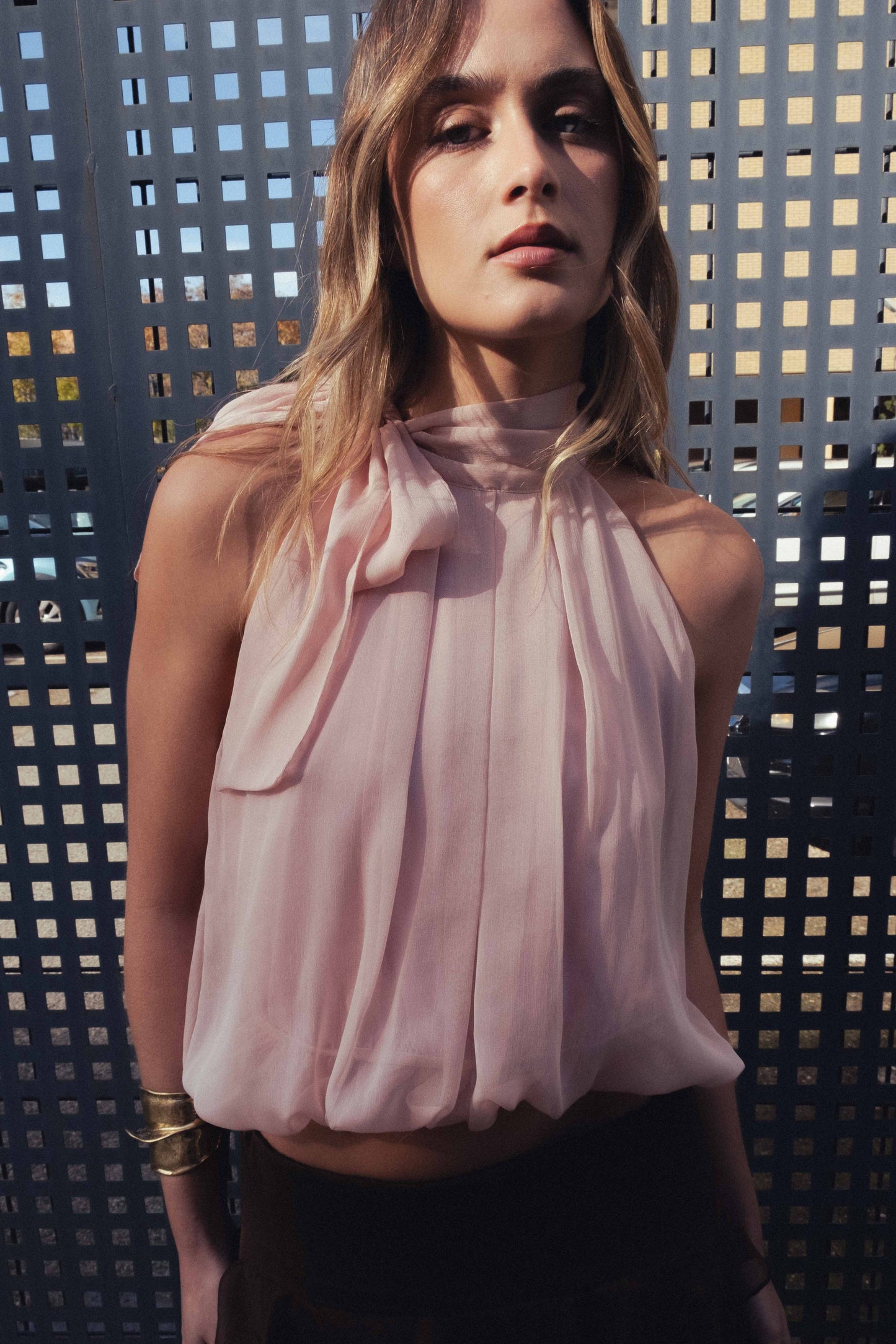 TOP HALTER ROSA NUDE