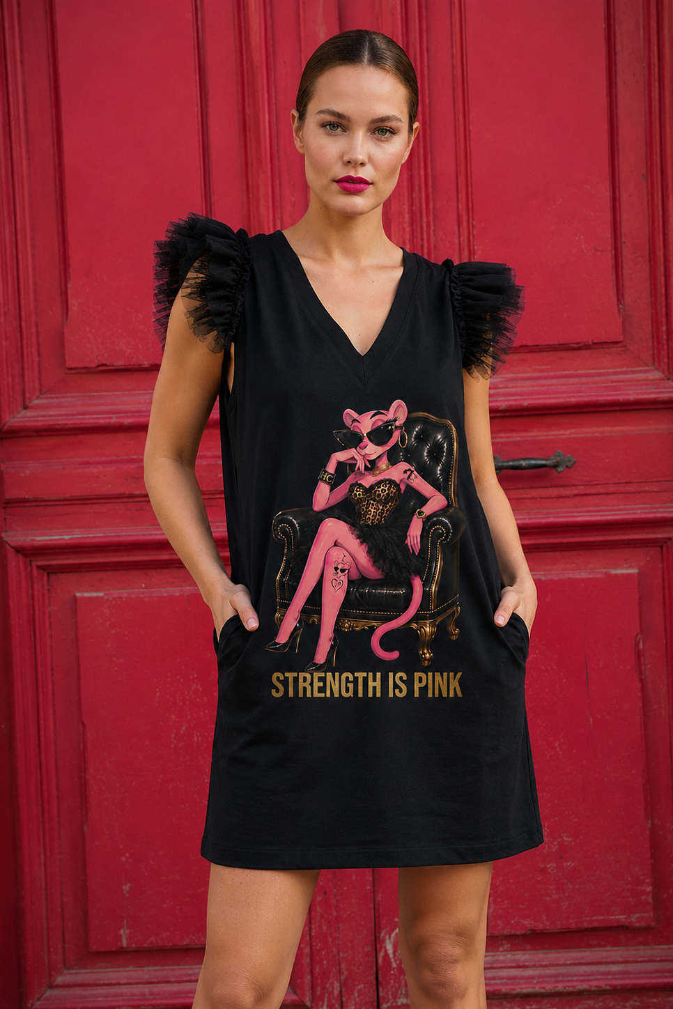 VESTIDO PINK PANTHER "Strength is Pink"