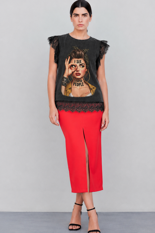 FALDA MIDI ROUGE