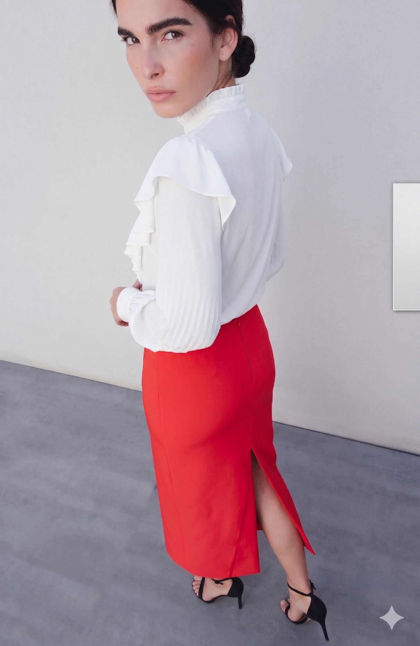 FALDA MIDI ROUGE