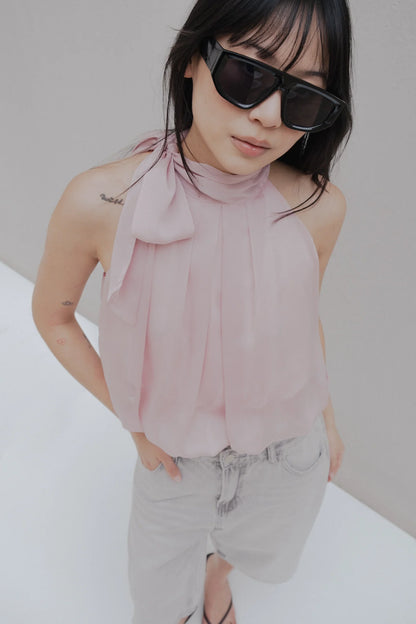 TOP HALTER ROSA NUDE