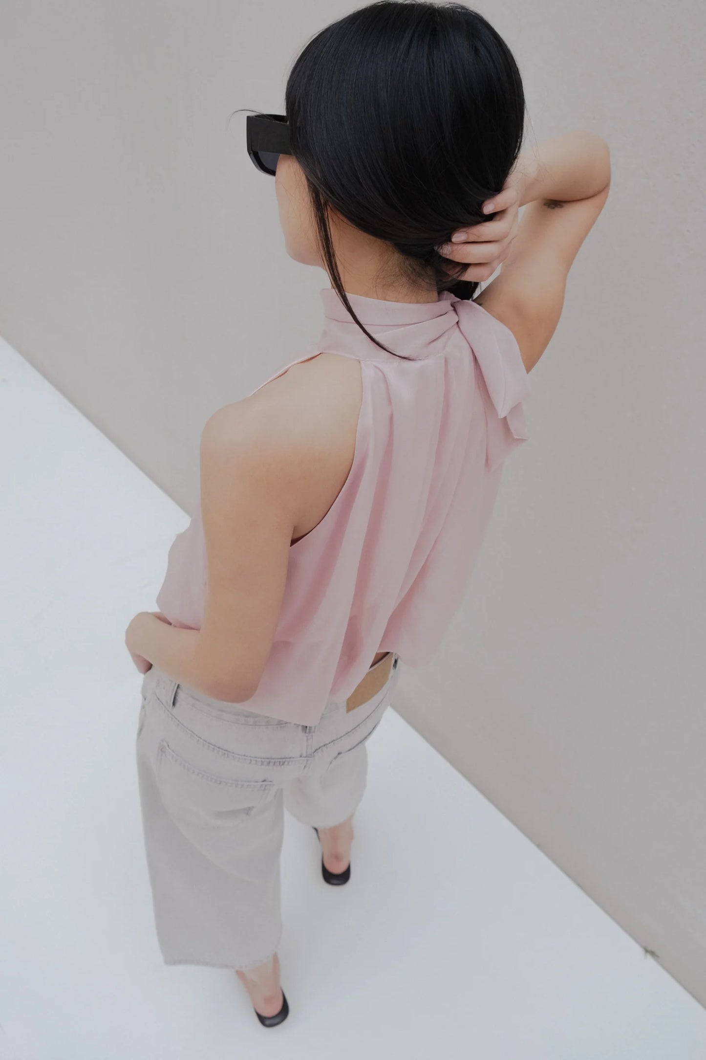 TOP HALTER ROSA NUDE
