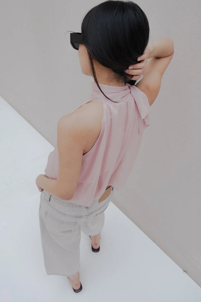 TOP HALTER ROSA NUDE