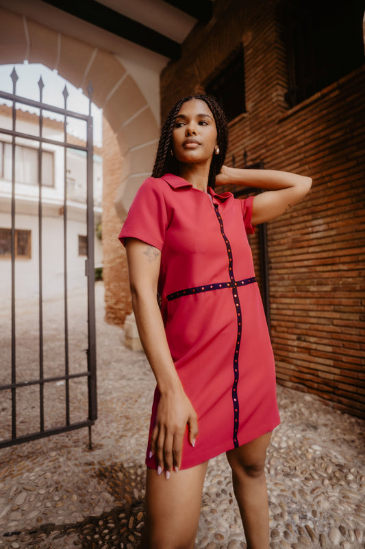 ROBE EN VELOURS ROUGE